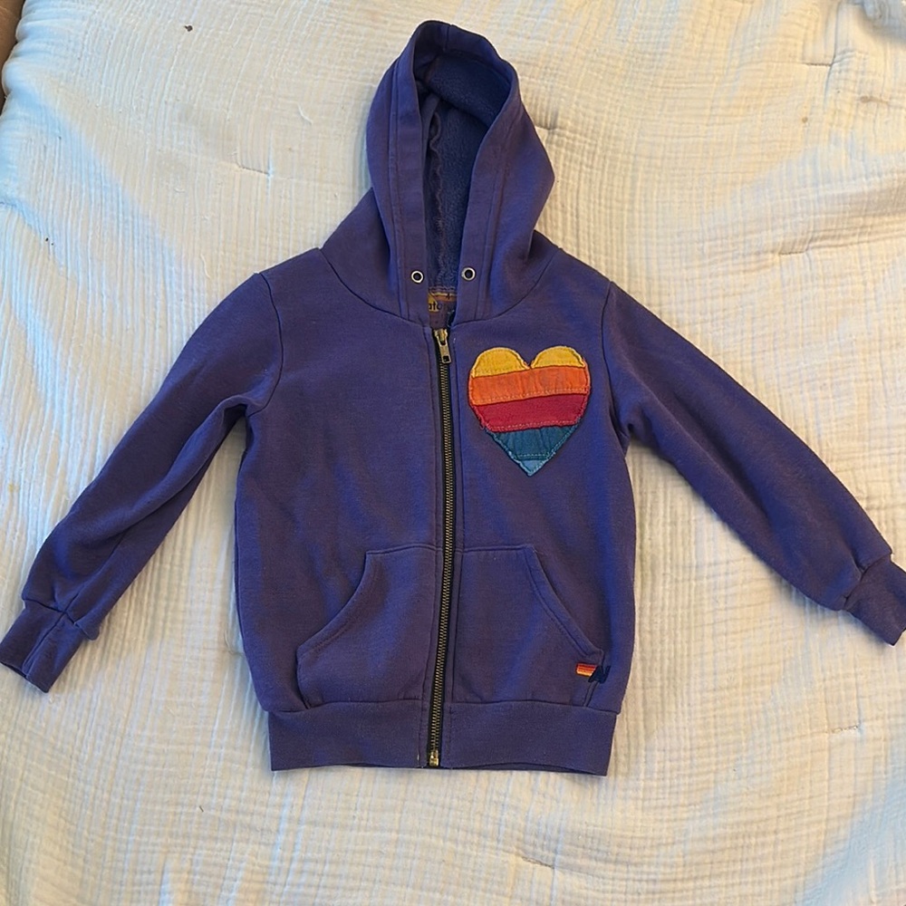Aviator Nation Purple Heart zip up hoodie